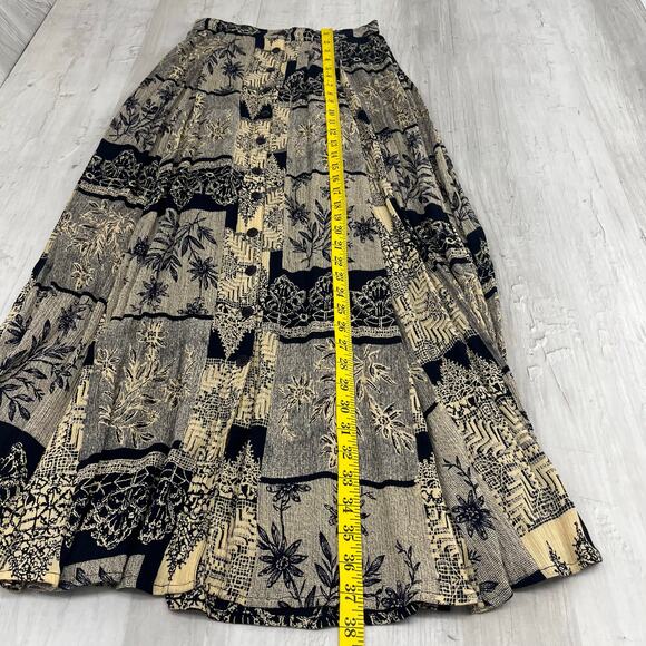 Zachi Button Down Flowy Floral Lightweight Tropical Maxi Skirt Small - Picture 8 of 8